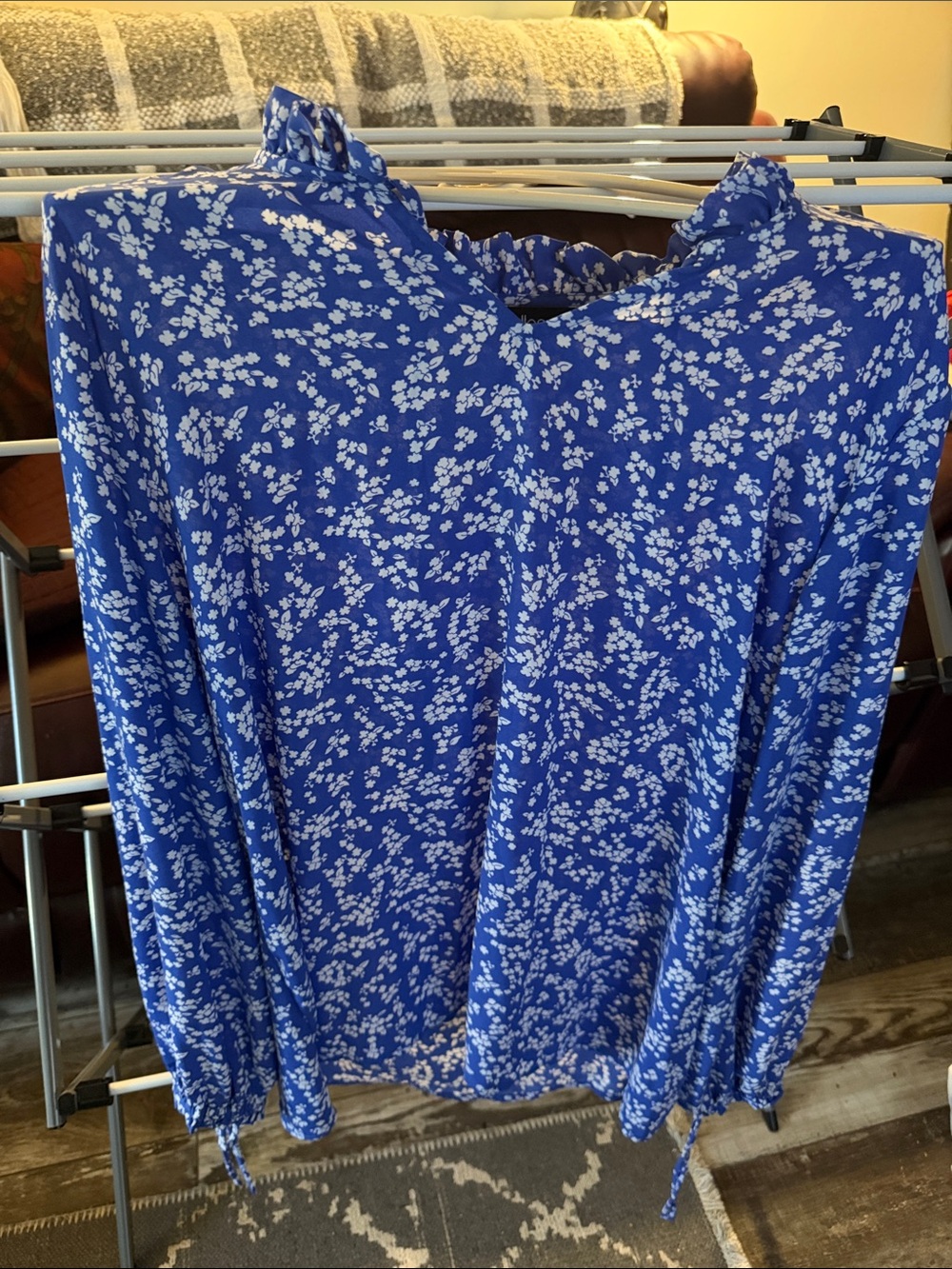 ellos Royal Blue Floral Long Sleeve Blouse
